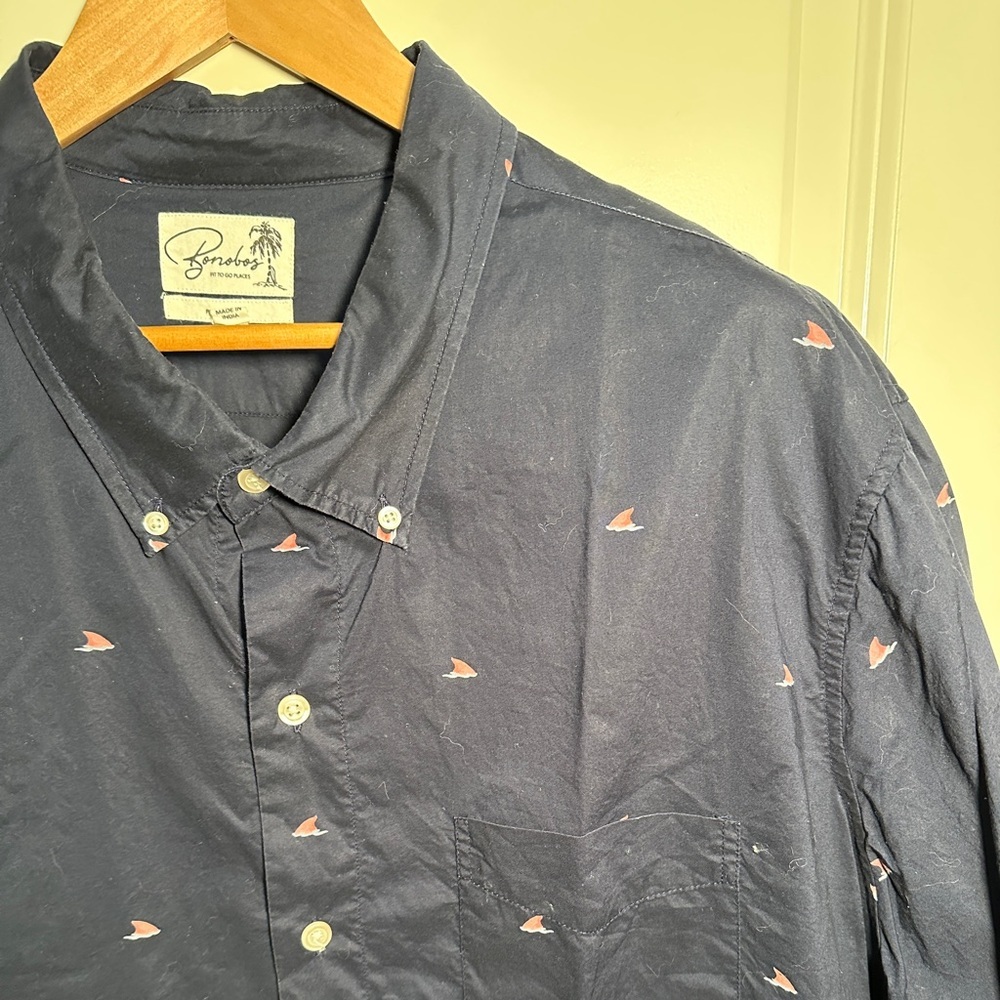 BONOBOS - 🦈 Shark Fin Short Sleeve Button Down Shirt in Prominent Fit, 3XL - Picture 4 of 10
